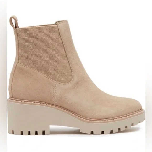 Dolce Vita Tan Wedge Lug Sole Booties